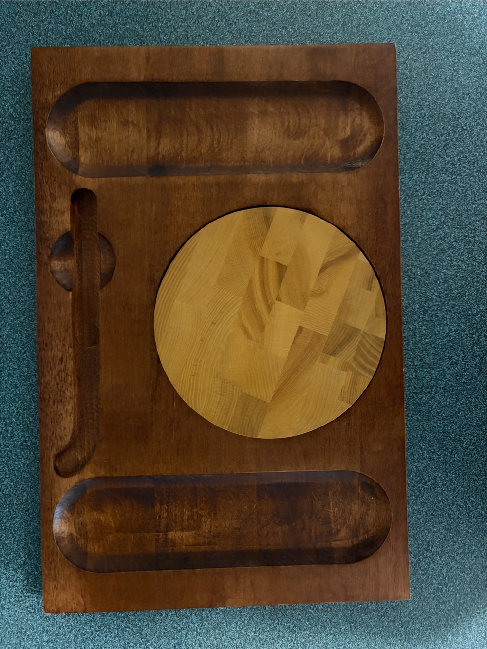 BARIBOCRAFT- vintage Mid-Century Modern cheese and charcuterie serving board,